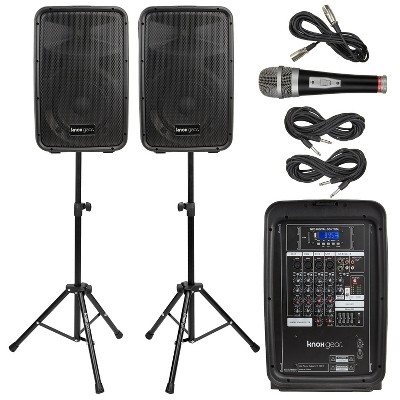 Knox Gear 8-inch Active Loudspeakers Combo Set with USB, SD and Bluetooth