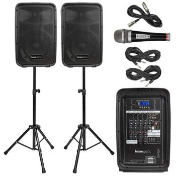 Knox Gear 8-inch Active Loudspeakers Combo Set with USB, SD and Bluetooth