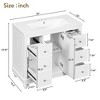 36" Contemporary Bathroom Vanity With Sink, 4 Drawers, 1 Cabinet Door and Adjustable Shelves 4W - ModernLuxe - 3 of 4