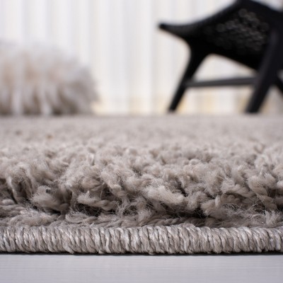 Taupe Hand-knotted Synthetic Shag Rug 9' x 12'