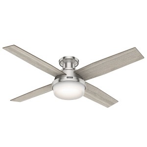 Hunter Dempsey 52" Lighted Ceiling Fan Brushed Nickel Finish with Integrated LED and Handheld Control - 1 of 1