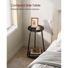 VASAGLE Round Side Table, 2-Tier Nightstand, End Table with Glass Top and Particleboard Shelf, Cocktail Table - 2 of 4