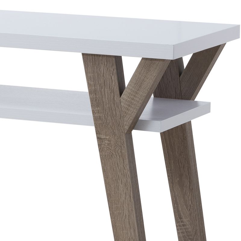 Ennis Transitional Console Table White/Distressed Taupe - HOMES: Inside + Out, 3 of 4