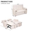 Modern 61" Large-Size Fabric Sofa Bed with Adjustable Backrest, Storage Pockets, Reinforced Iron Frame, Ideal for Bedroom, Apartment, Dorm - 2 of 4