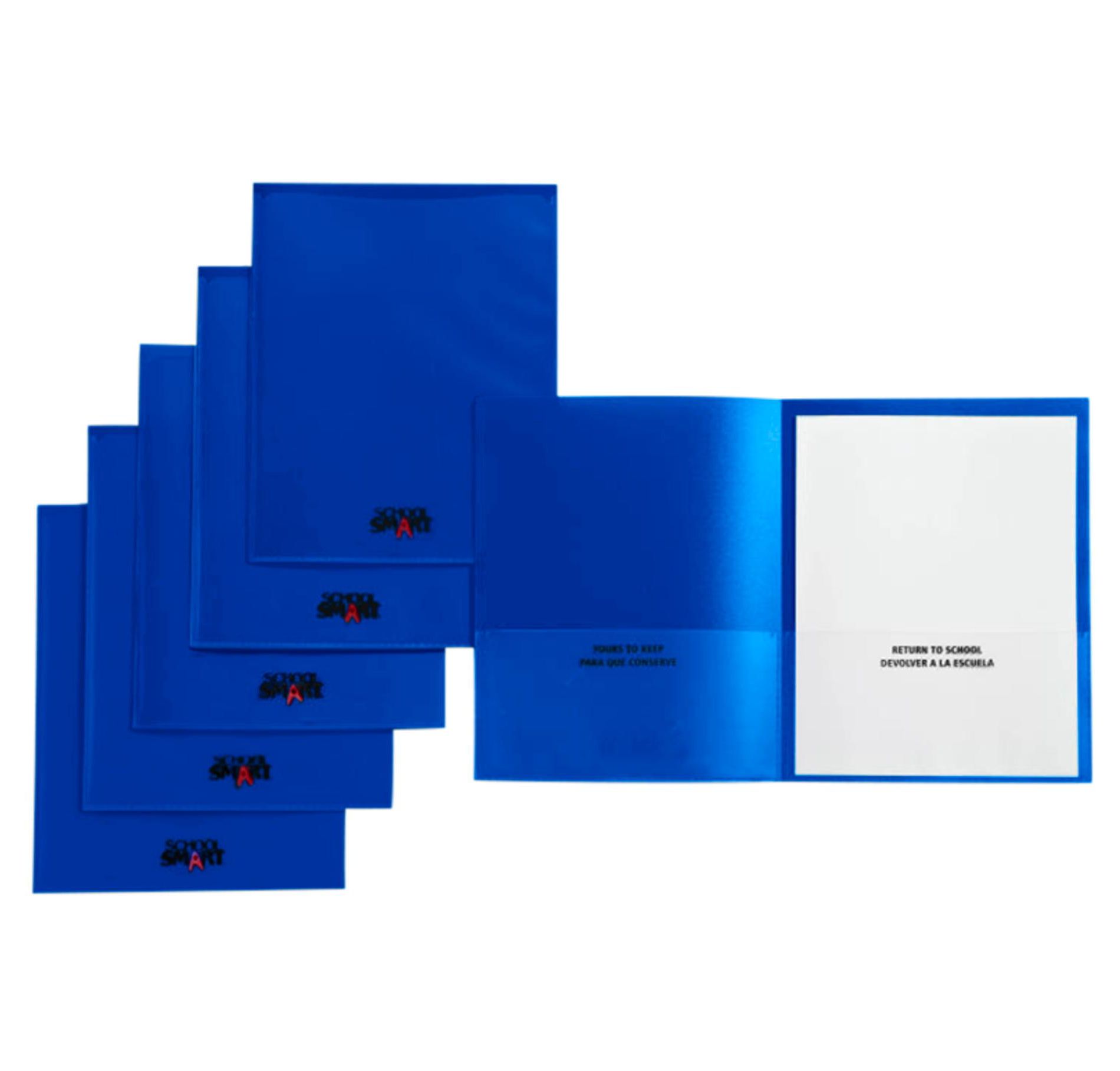 School Smart Take Home Folder, Blue, Set of 24
