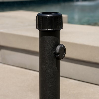 Brown Concrete and Iron Round Outdoor Umbrella Base