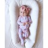 Lev Baby Infant Girls' Buttery Soft Donuts Ruffled Double Zipper Footie Pajama - 3 of 4