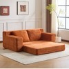 71.65'' Corduroy Fabric Loveseat Sofa Bed with No Assembly Required, Reversible Cushion, Memory Foam, Deep Seat, and Pillows - 2 of 4