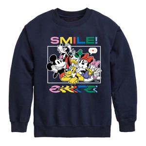 Boys' - Disney - Mickey, Minnie, Goofy, Donald Duck, Daisy & Pluto Photo Graphic Long Sleeve Fleece Sweatshirt - 1 of 4