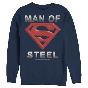 Men's Superman Man of Steel Beveled Logo Sweatshirt - 1 of 3