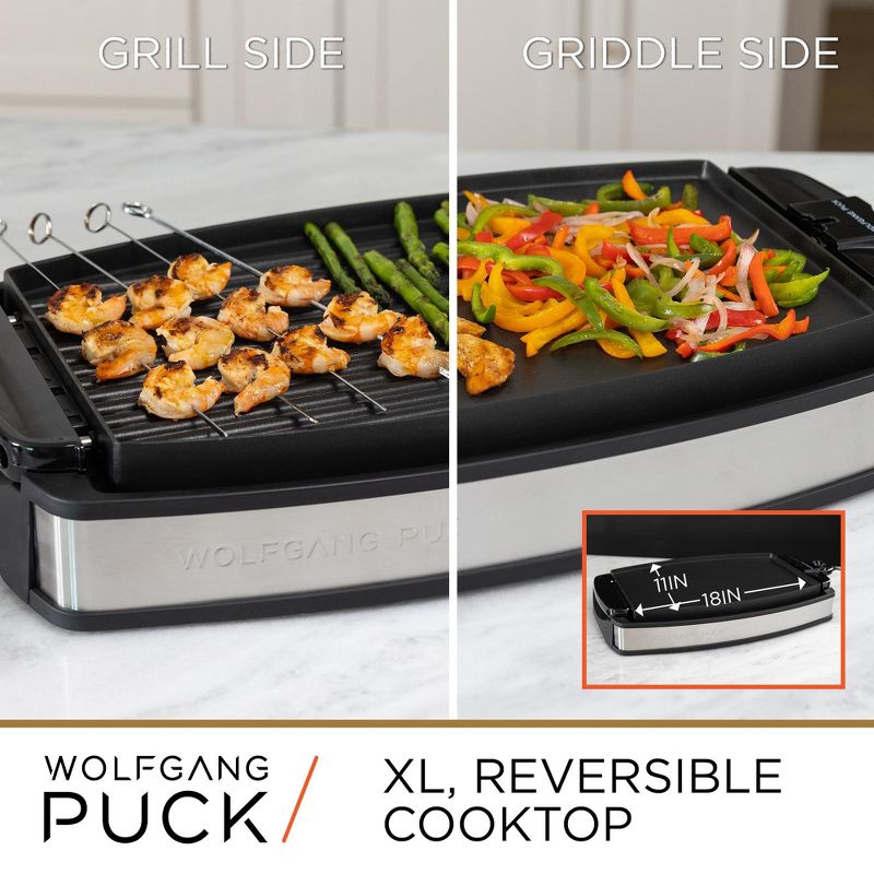 Wolfgang Puck XL Reversible Grill Griddle, Oversized Removable Cooking Plate, Nonstick Coating, 2 of 8