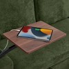 85" Modern L-Shaped Chenille Sectional Sofa Bed with Retractable Table, LED, USB & Cup Holders - 2 of 4