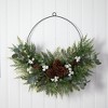 Nearly Natural 28-in Christmas Pine, Eucalyptus, and Berries Metal Circlet Artificial Wreath - 3 of 4
