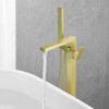 Cobbe Floor Standing Single Handle Tub Faucet with Tub Spout Handheld Shower and 59-Inch Hose Tub Filler Brushed Gold - 3 of 4