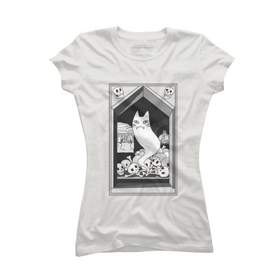Junior's Design By Humans Ghost cat the Keeper of the Crypt By runcatrun T-Shirt