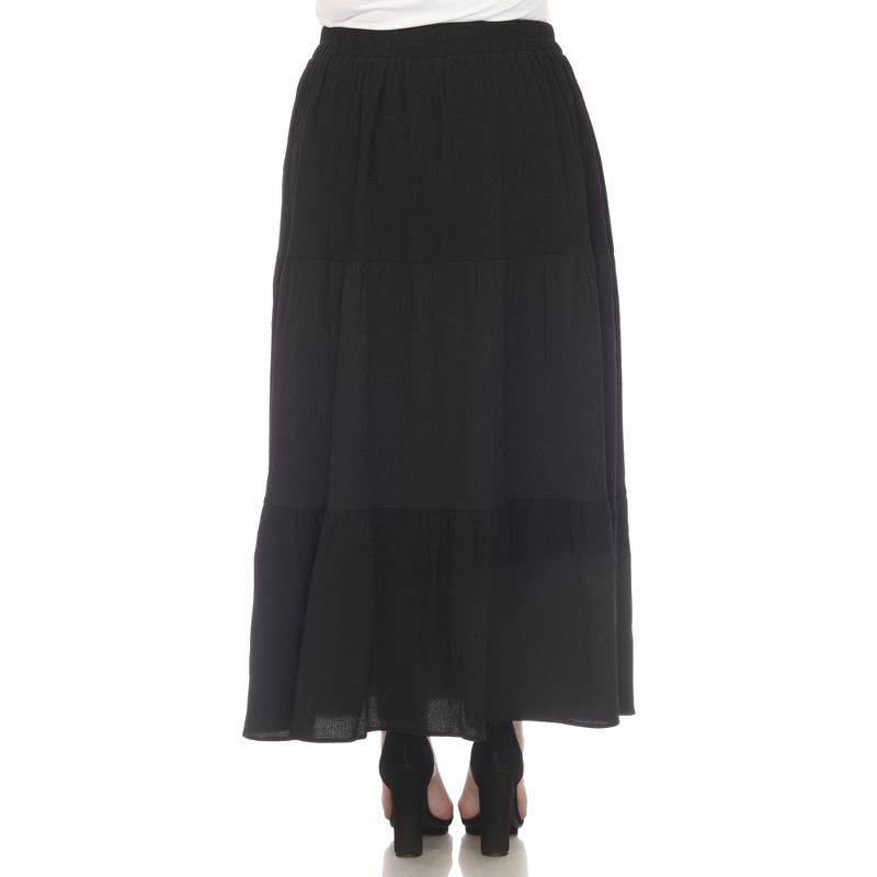 Plus Size Pleated Tiered Maxi Skirt, 3 of 6