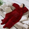 PAVILIA Wearable Blanket with Sleeves and Foot Pockets, Fleece Warm Snuggle Pocket Sleeved Throw for Women Men Adults - 3 of 4