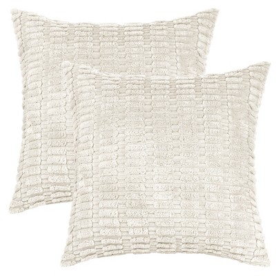 Unique Bargains Corduroy Decorative Modern Solid Throw Pillow Covers 2 ...