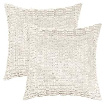 Saro Lifestyle Checkered Decorative Pillow Cover, Natural, 16