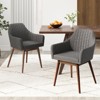 Tangkula Set of 4 Dining Chairs Upholstered Kitchen Table Chairs w/ Solid Wood Legs - 4 of 4