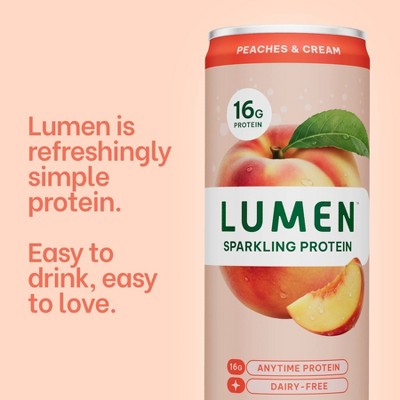 Lumen Sparkling Protein Peaches & Cream - 12 fl oz