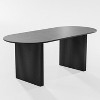 Lirago 67in Oval Wood Grain Dining Table 6 Person Modern Elegant Natural Finish Perfect for Family Gatherings Dinner Parties Black - 4 of 4
