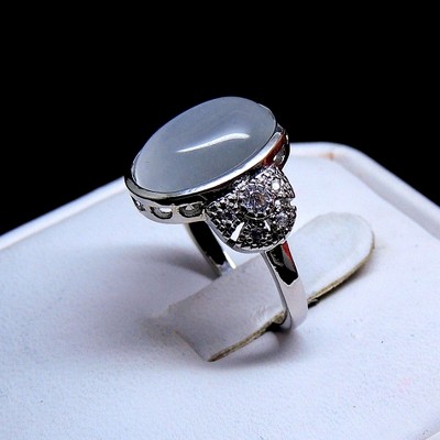 Cory Statement Ring Women Oval Fire Opal White Gold Plated Ginger Lyne Collection - image 4