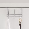 Home Basics Chrome Plated Steel Over the Door 3-Hook Hanging Rack - 3 of 3