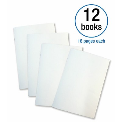 Compact White Paper Soft Cover Blank Books for Kids, 7" x 10", Pack of 12
