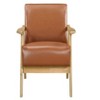 28.5"Matt Brown Faux Leather Upholstered 1pc Accent Chair - 3 of 4