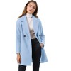 INSPIRE CHIC Women's Notched Lapel Double Breasted Raglan Sleeve Winter Coat - 2 of 4