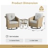 XIZZI 360-degree Swivel Outdoor Rocking Chairs Set with Side Table - Modern Patio Furniture, 3 Neutral Colors, Durable & Space-Saving - 3 of 4