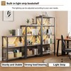 Bookshelf with Adjustable LED Lights - Industrial Rustic Metal Frame Bookcase with Open Shelves, Small Low Book Shelf for Home Office, Bedroom - 3 of 4