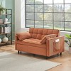TiramisuBest 55"green velvet sofa, elegant with convenient pockets, clever interpretation of the three-in-one conversion art - 3 of 4