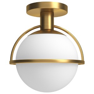 Hudson and Canal 9.25" Wide Semi Flush Mount with Glass Shade - 1 of 4