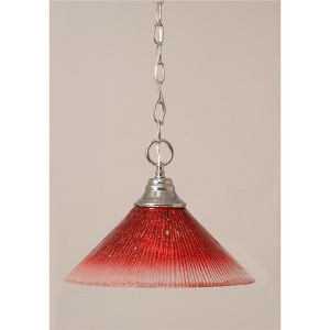 Toltec Lighting Any 1 - Light Pendant in  Chrome with 12" Raspberry Crystal Shade - 1 of 1