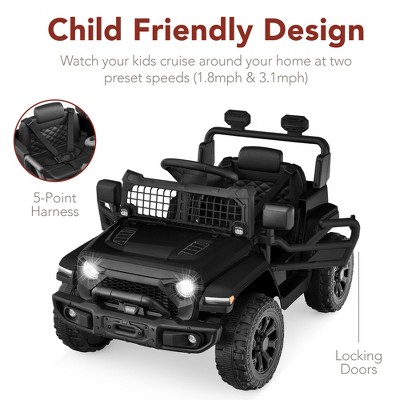 6V Black Kids Ride-On Truck with Remote Control