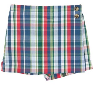 RuffleButts Toddler Girls Wrap Skort - Prep School Plaid, 2T - 1 of 4