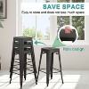 BestMassage Set of 4 Stackable Metal Bar Stools 24/30 Inch Counter Barstool Height Backless - 4 of 4