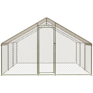 COZONY Large Walk-In Chicken Coop with Run, Outdoor Metal Poultry Cage with Cover for Yard, Secure Chicken Run for Chickens, Ducks & Birds - 1 of 4