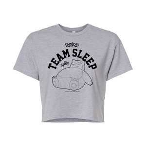 Women's - Pokémon - Snorlax Team Sleep Cropped Graphic T-Shirt - 1 of 4