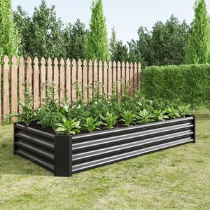Kelly Galvanized Metal Patio Garden Bed, Raised Flower Box for Flower and Vegetable Planters, Outdoor Furniture - The Pop Home - 1 of 4