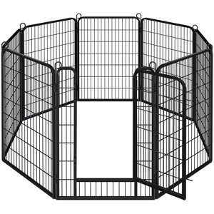 Yaheetech 8 Panels 47.5″ Dog Playpen Panels Steel Dog Cat Exercise Barrier, Black - 1 of 4