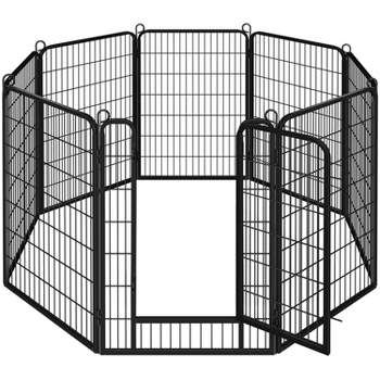 Yaheetech 8 Panels 47.5″ Dog Playpen Panels Steel Dog Cat Exercise Barrier, Black