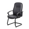 Executive Leather Budget Guest Chair Black - Boss Office Products: Metal Frame, Padded, Fixed Arms, Spot Clean - 3 of 4