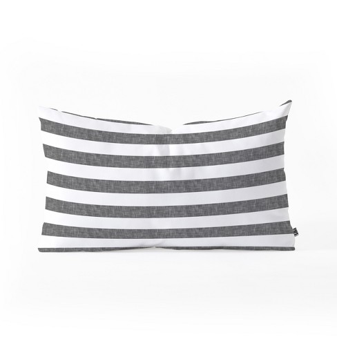 Little Arrow Design Co Stripes In Lumbar Throw Pillow Gray - Deny Designs - image 1 of 3