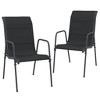 vidaXL Patio Chairs 2 pcs Steel and Textilene Black - 2 of 4
