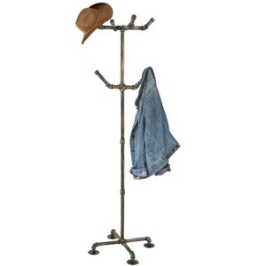 YIYIBYUS Industrial Coat Rack, Metal Pipe Coat Rack Stand Freestanding with 6 Hooks for Entryway, Hallway, Bedroom - 1 of 4
