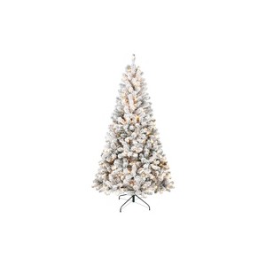 HomeRoots 6' Pre Lit Full Flocked Spruce Christmas Tree - 1 of 4