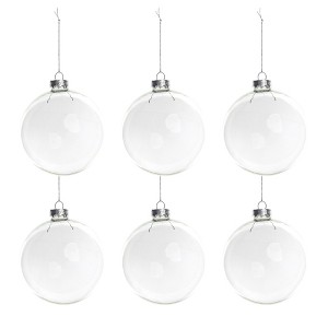 Northlight Transparent Glass Christmas Ball Ornaments - 3.25" (80mm) - Clear - 6ct - 1 of 4